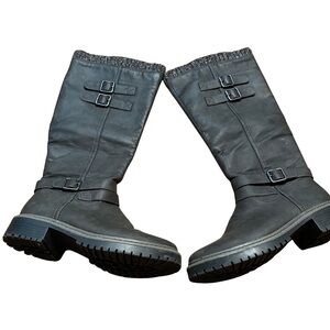 JUSTFAB Noel Gray Buckle  Boots Lug Sole Women’s US 8